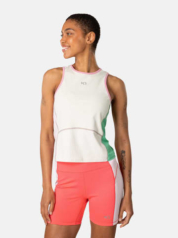 KARI TRAA Trainingstop "Linnea" in Creme/ Rosa/ Grün