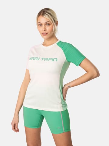 KARI TRAA Trainingsshirt "Ella" in Creme/ Rosa/ Grün