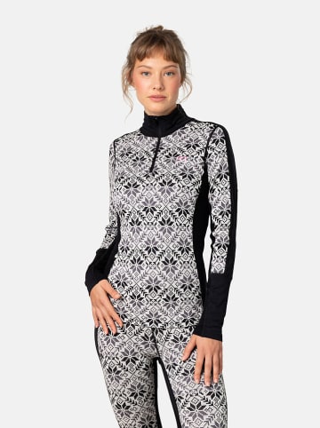 KARI TRAA Merinowoll-Thermounterhemd "Anna" in Schwarz/ Grau