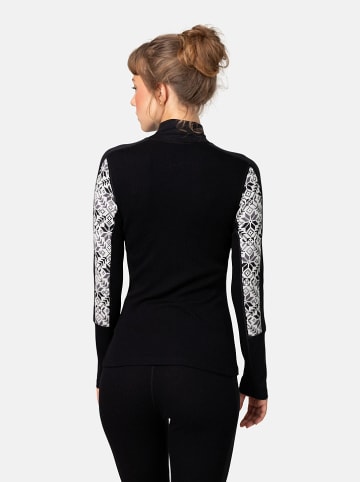 KARI TRAA Merinowoll-Thermounterhemd "Anna" in Schwarz/ Grau