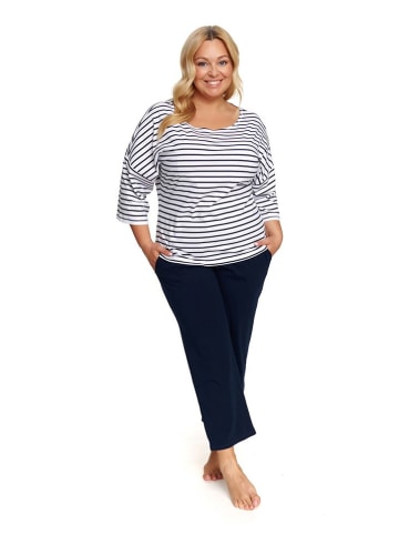 Doctor Nap Pyjama in Weiß/ Dunkelblau