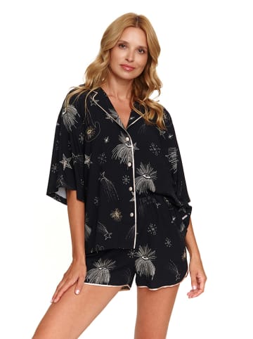 Doctor Nap Pyjama in Schwarz/ Silber