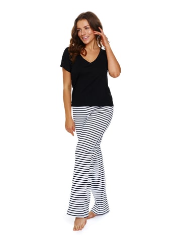 Doctor Nap Pyjama in Schwarz/ Weiß