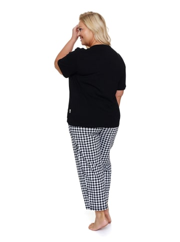 Doctor Nap Pyjama in Schwarz/ Weiß