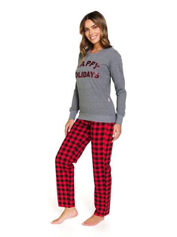 Doctor Nap Pyjama in Grau/ Rot