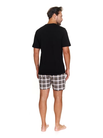 Doctor Nap Pyjama in Schwarz/ Beige