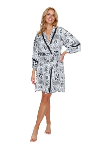 Doctor Nap Kimono in Weiß/ Schwarz