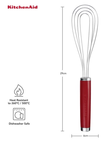KitchenAid Flachschneebesen "Classic" in Silber/ Rot - (L)29 cm
