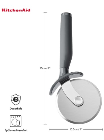 KitchenAid Pizzasnijder zilverkleurig/grijs - (L)23 cm