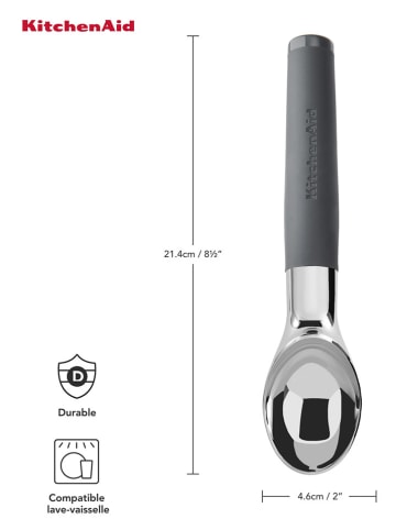 KitchenAid Ijslepel zilverkleurig/grijs - (L)21,4 cm