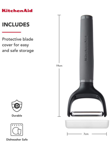 KitchenAid Schäler in Schwarz/ Grau - (L)19 cm