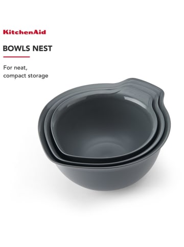 KitchenAid 3-delige set: mengkommen grijs