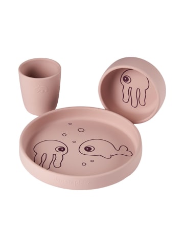 done by deer 3-delige eetleerset "Sea Friends" lichtroze