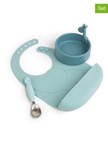 done by deer 3-częściowy zestaw lunchowy "Deer friends" w kolorze błękitno-niebieskim