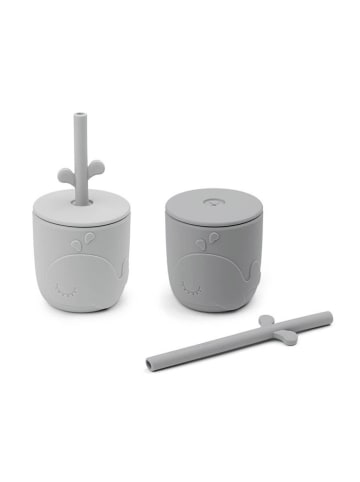 done by deer Kubki (2 szt.) "Wally" w kolorze szarym ze słomkami - 12 m+