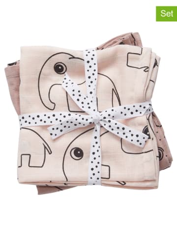 done by deer 2-delige set: doekjes "Contour" lichtroze - (L)120 x (B)120 cm