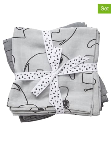 done by deer 2-delige set: doekjes "Contour" grijs - (L)120 x (B)120 cm