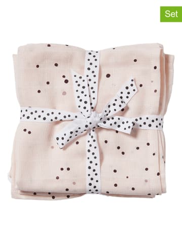 done by deer 2-delige set: gaasdoeken "Dreamy dots" lichtroze - (L)120 x (B)120 cm