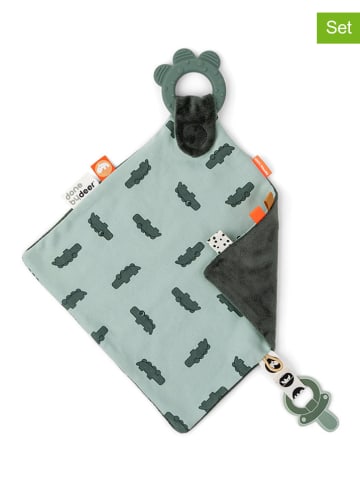 done by deer 2-delige set: knuffeldoek met bijtring "Raffi" - (L)22 x (B)22 cm