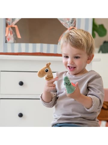 done by deer 3-delige set: handpoppen "Deer Friends" lichtblauw/groen/geel - vanaf 3 jaar