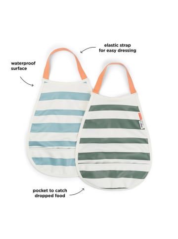 done by deer 2er-Set: Lätzchen in Hellblau/ Grün