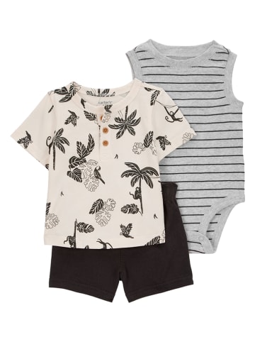 carter's 3tlg. Outfit in Creme/ Grau/ Schwarz