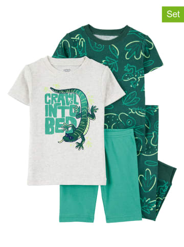 carter's 2er-Set: Pyjamas in Creme/ Grün