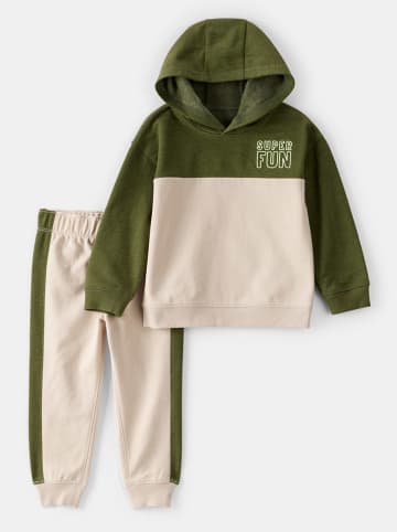 carter's 2-delige outfit kaki/crème