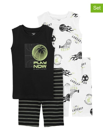 carter's 2er-Set: Pyjamas in Schwarz/ Weiß