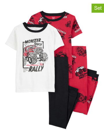 carter's 2er-Set: Pyjamas in Rot/ Weiß/ Schwarz