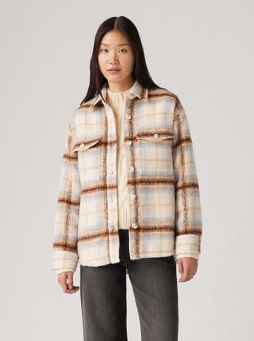 Levi's Hemdjacke in Beige/ Dunkelbraun/ Hellblau