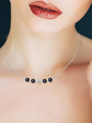 Pearline Silber-Halskette mit Schmuckelement - (L)38 cm