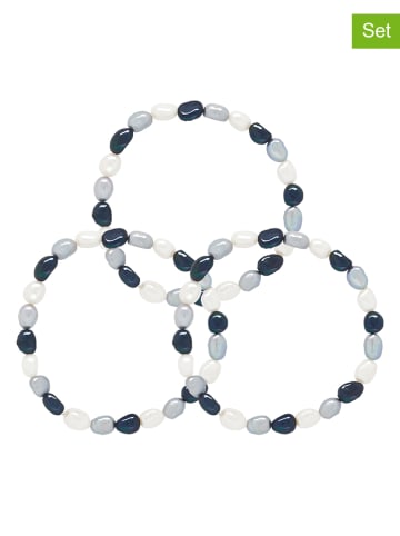 Pearline 3er-Set: Armbänder mit Edelsteinen