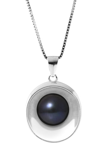 Pearline Srebrny naszyjnik z perłą w kolorze tahiti - dł. 42 cm