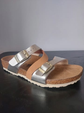 Birkenstock Pantoletten "Salina" in Gold/ Hellbraun
