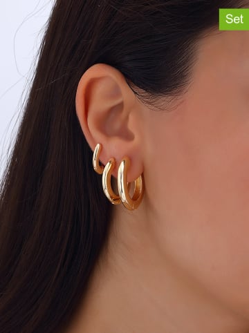 Nakkash 3er-Set: Vergold. Creolen