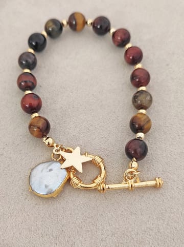 Nakkash Vergulde armband met edelstenen en parels