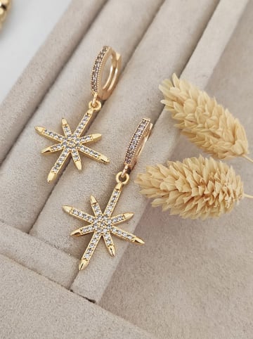 Nakkash Pozłacane kolczyki-kreole z cyrkoniami