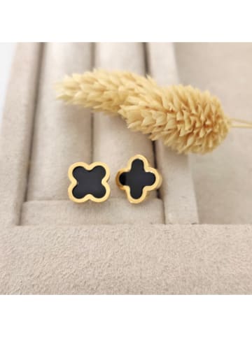 Nakkash Pozłacane kolczyki-wkrętki z masą perłową