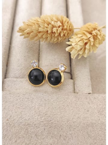 Nakkash Pozłacane kolczyki-wkrętki z cyrkoniami