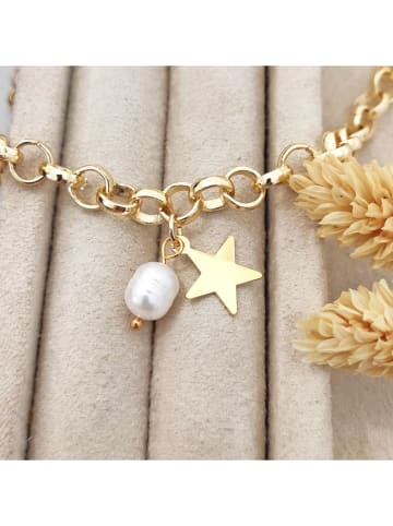 Nakkash Pozłacana bransoletka z perłą syntetyczną