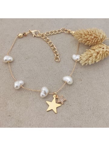 Nakkash Pozłacana bransoletka z perłami syntetycznymi