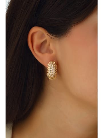 Nakkash Pozłacane kolczyki-kreole z cyrkoniami