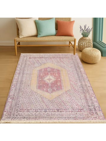 Conceptum Hypnose Baumwoll-Teppich ''298'' in Beige/ Rosa