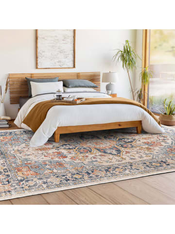 Conceptum Hypnose Laagpolig tapijt "Kece-Fr50'' beige/lichtblauw