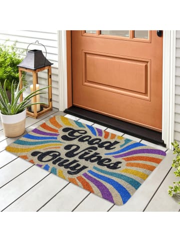 Conceptum Hypnose Wycieraczka w kolorze beżowym ze wzorem