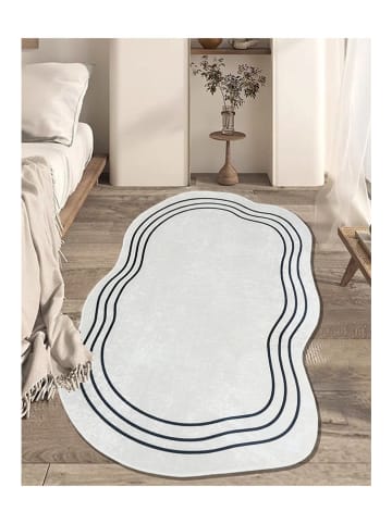 Conceptum Hypnose Kurzflor-Teppich "Thang" in Weiß/ Schwarz