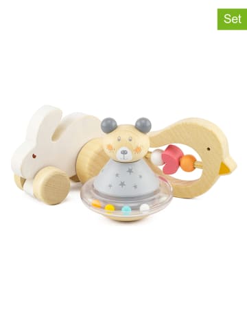 Ulysse 3-częściowy zestaw zabawek "Rabbit, Bird & Teddybear" - 0+