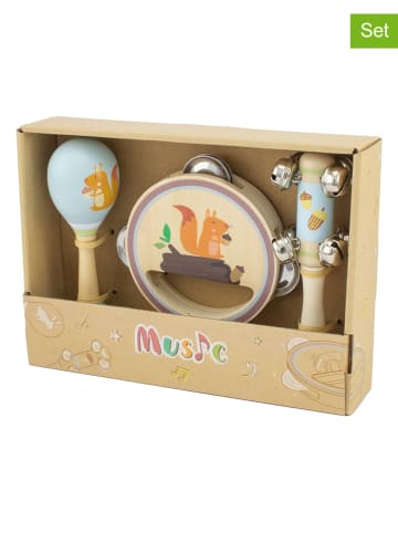 Ulysse 3tlg. Musikinstrumenten-Set "Eichhörnchen" in Natur - ab 18 Monaten
