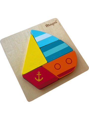 Magni 4tlg. Puzzle "Ship" in Blau/ Gelb/ Rot - ab 18 Monaten